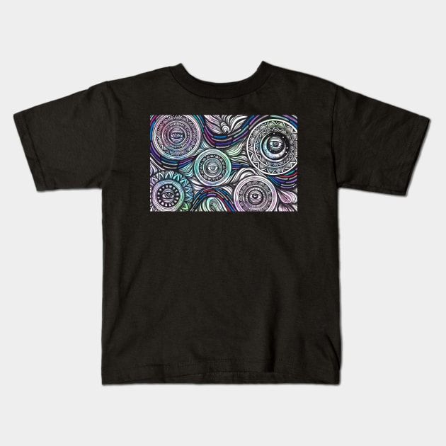 Trippy connected world Kids T-Shirt by asiancoffeegirl